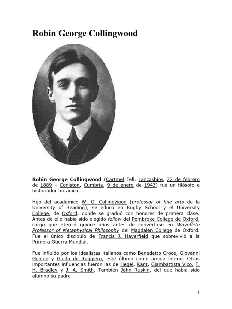 Robin George Collingwood | PDF | Idealismo | Metafísica