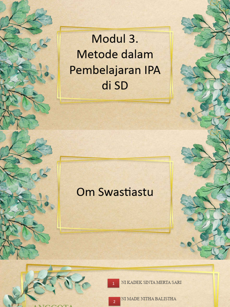 Metode Pembelajaran IPA di SD | PDF
