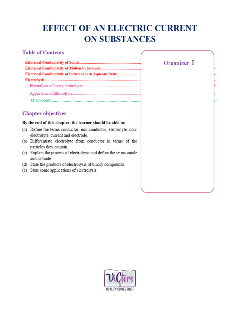 Effects of Electric Current on Substances | PDF | Ion | Electrolyte