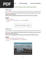 Lecture 2 HTML Audio, Video, Tables and Forms