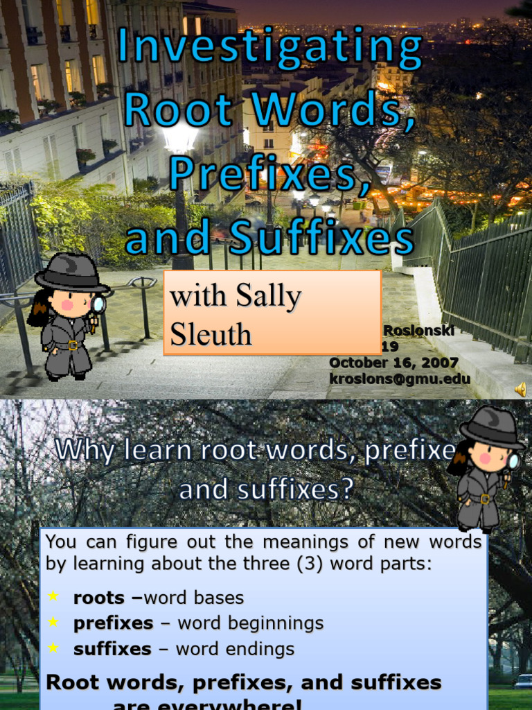 Root Words, Prefixes, and Suffixes PDF Adjective Adverb