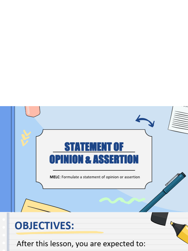 Statement of Opinion Assertion | PDF | Empathy | Feeling