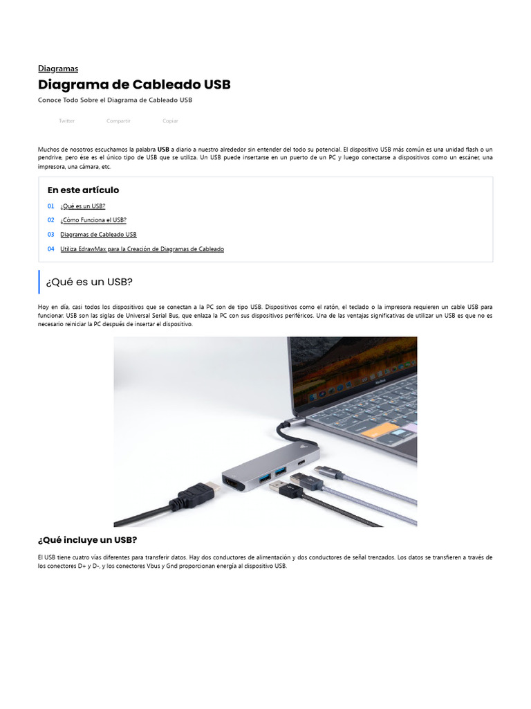 Tutorial de Diagrama de Cableado USB | PDF | USB | Memoria USB