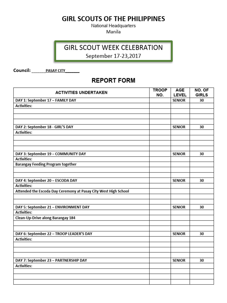 GSP Report GSP Week PDF