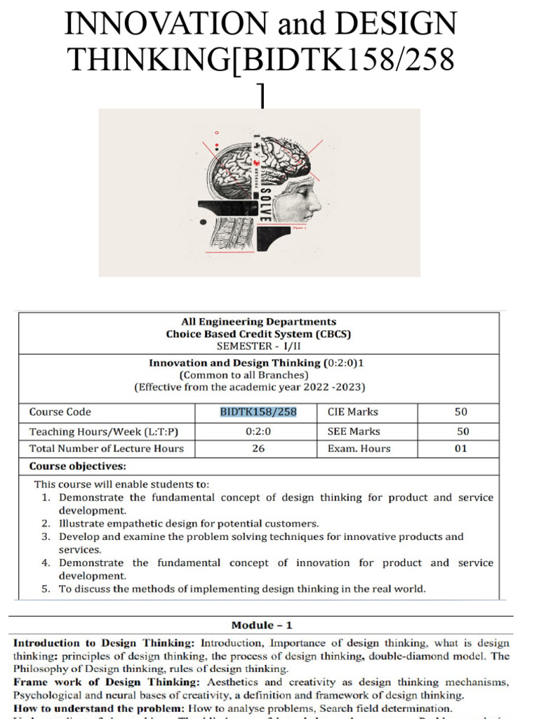 Process of Design-Module1 | PDF | Design Thinking | Thought