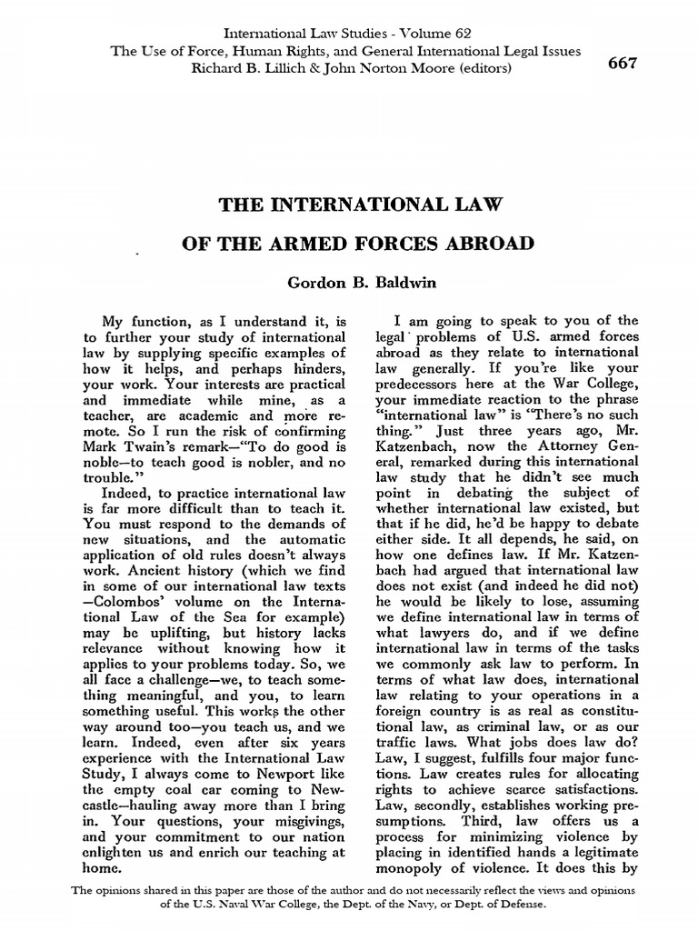 The International Law of The Armed Forces Abroad | PDF | Taxes | Treaty