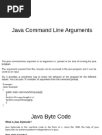 Command Line Arguments, String Class and Its Method, Byte Code