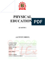 Physical Education 1: (Activity Sheet)