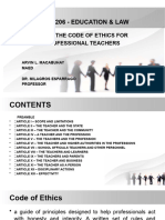 Code of Ethics For Professionalteachers