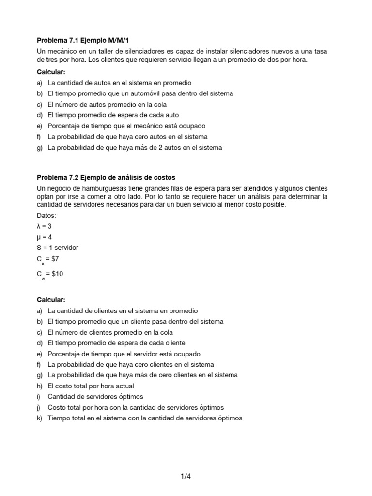 7 Teoría de Colas | PDF | Servidor (Computación) | Probabilidad