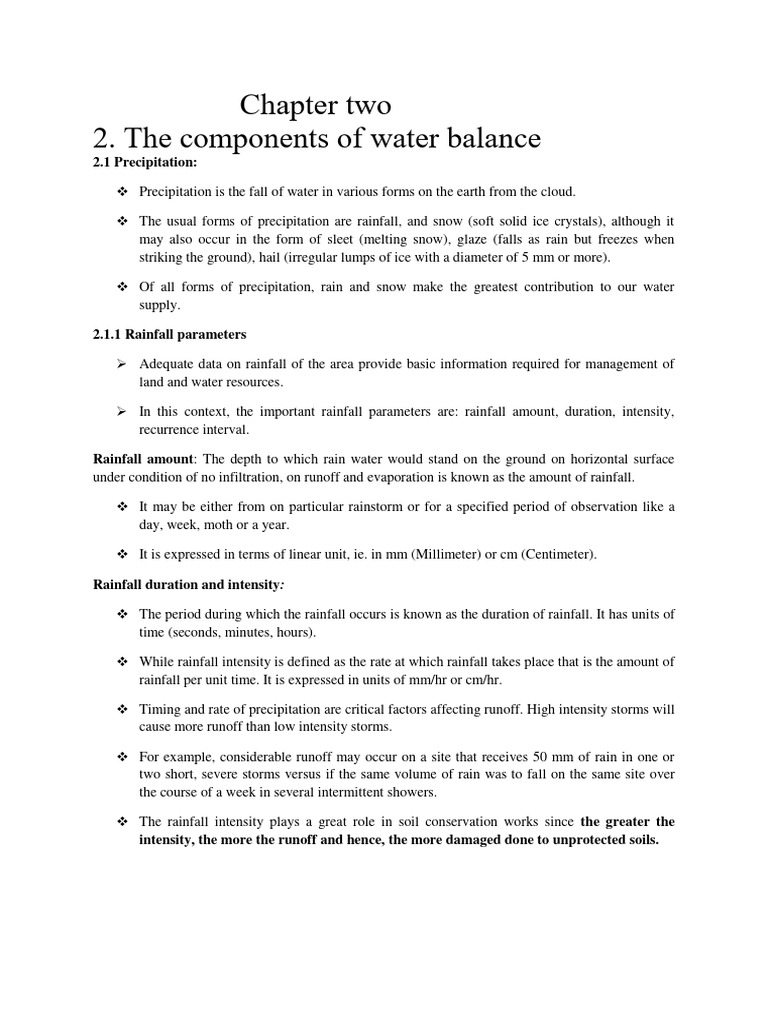 Water Balance: Precipitation and Measurement | PDF | Surface Runoff ...