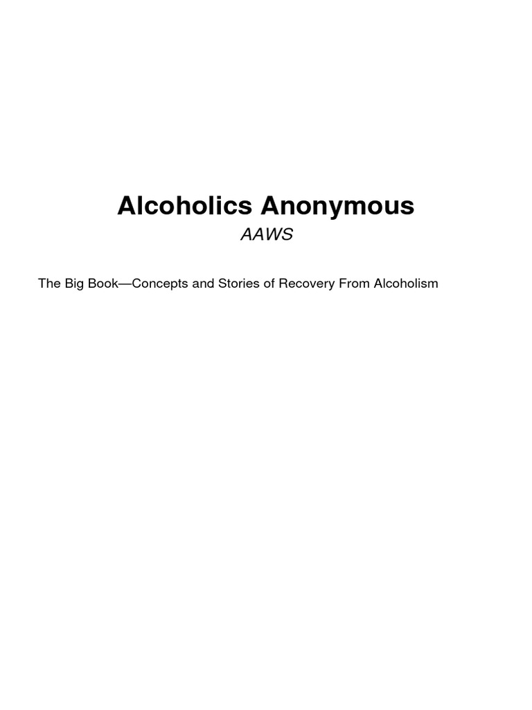 AAWS Alcoholics Anonymous PDF Alcoholism Alcoholics Anonymous