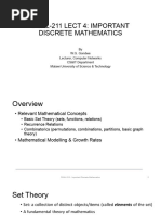 DSAL-211-Lecture 4 - Important Discrete Mathematics