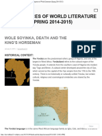 Wole Soyinka, Death and The King's Horseman - Masterpieces of World Literature