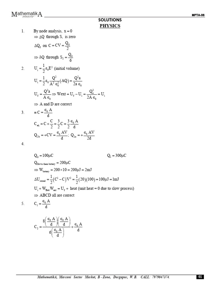 MPTA 6 (Sol) | PDF | Electrical Engineering | Electricity