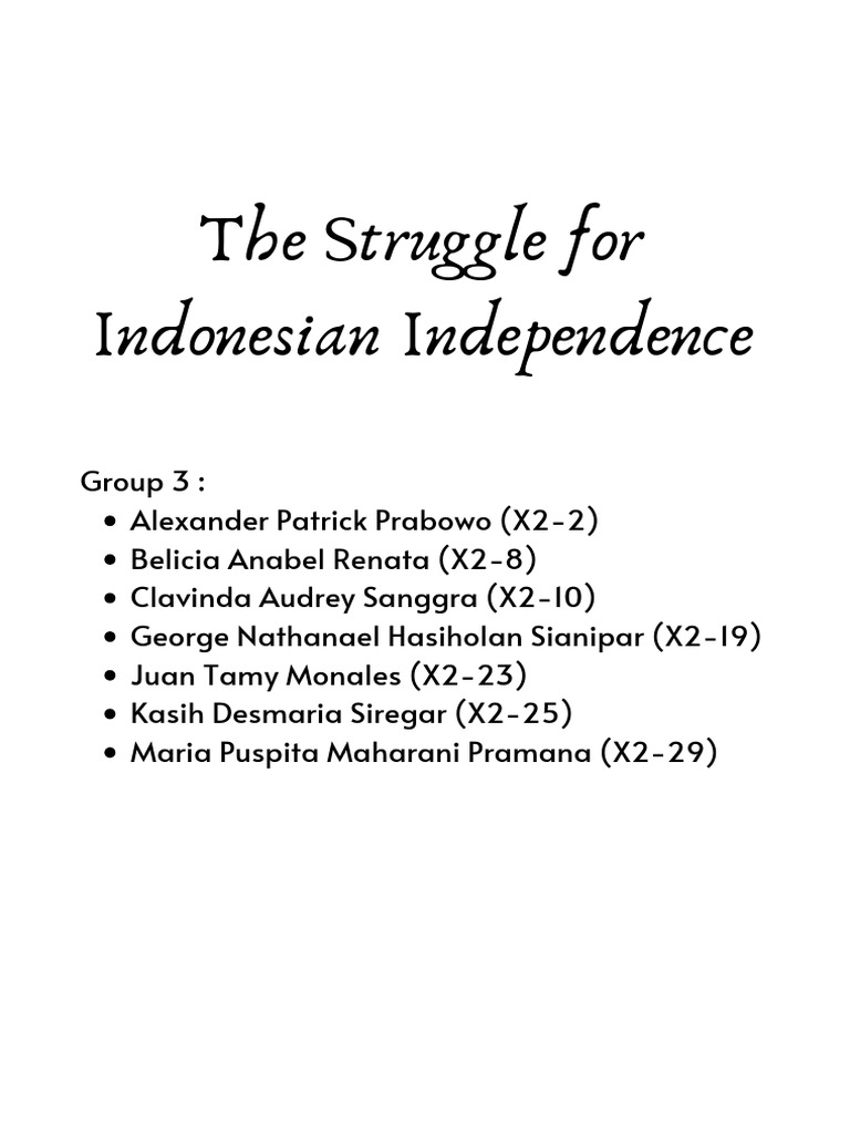 The Struggle For Indonesian Independence Pdf Asia Southeast Asia