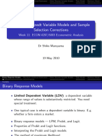 Limited Depenedt Variable Models and Sample Selection Corrections