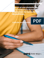 Apoyo Al Uso Sistemático de La Evidencia Durante La Formulacion de Politicas - OPS