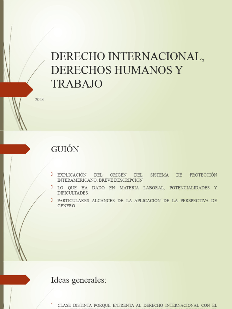 Derecho Internacional Derechos Humanos y Trabajo | PDF | Convenio ...