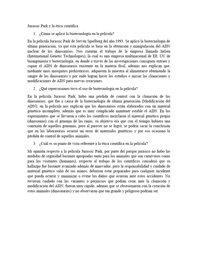 jurassic-park-y-la-tica-cient-fica-pdf-dinosaurios-biotecnolog-a