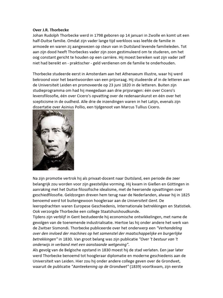 Over Thorbecke | PDF