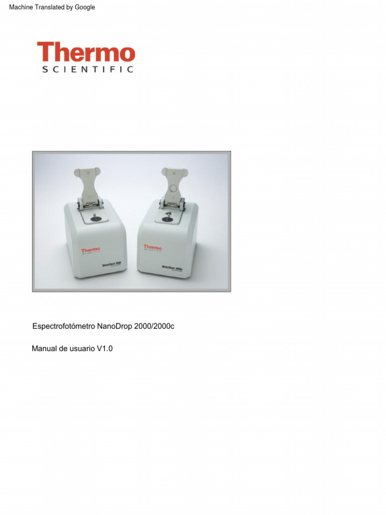 HA 1071 NanoDrop 2000 User Manual en PDF Software Informática