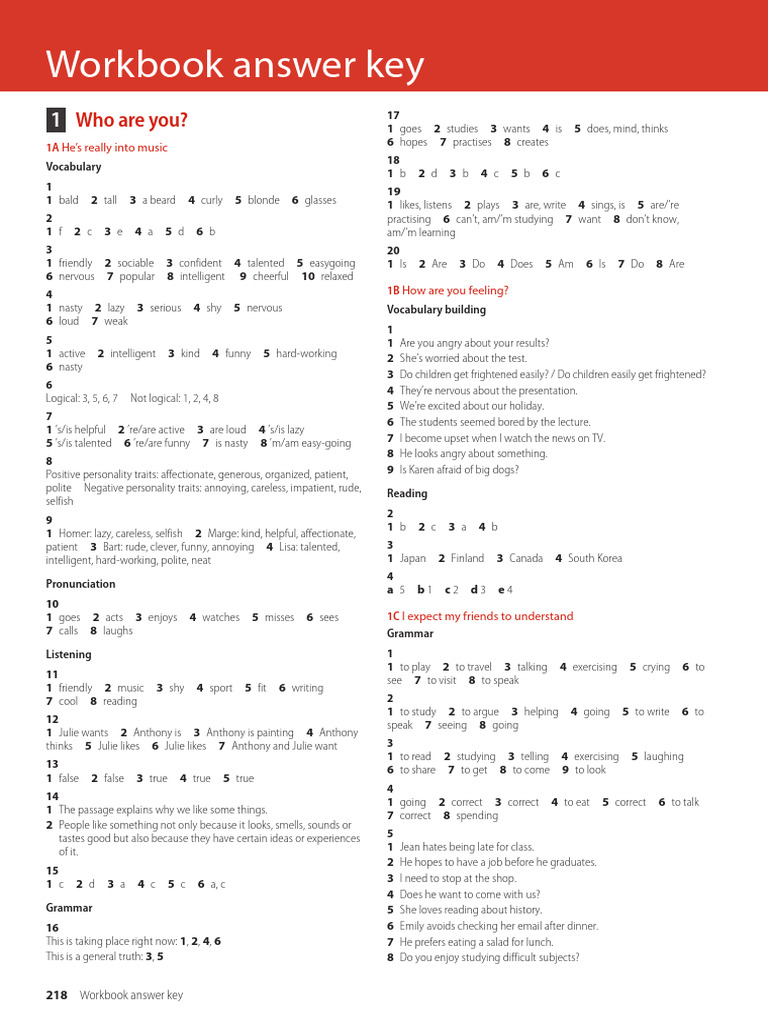 Workbook Answer Key Overview | PDF | Schools | Classroom