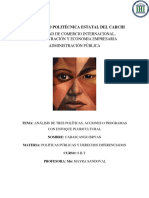 Análisis de Tres Políticas, Acciones o Programas Con Enfoque Pluricultural