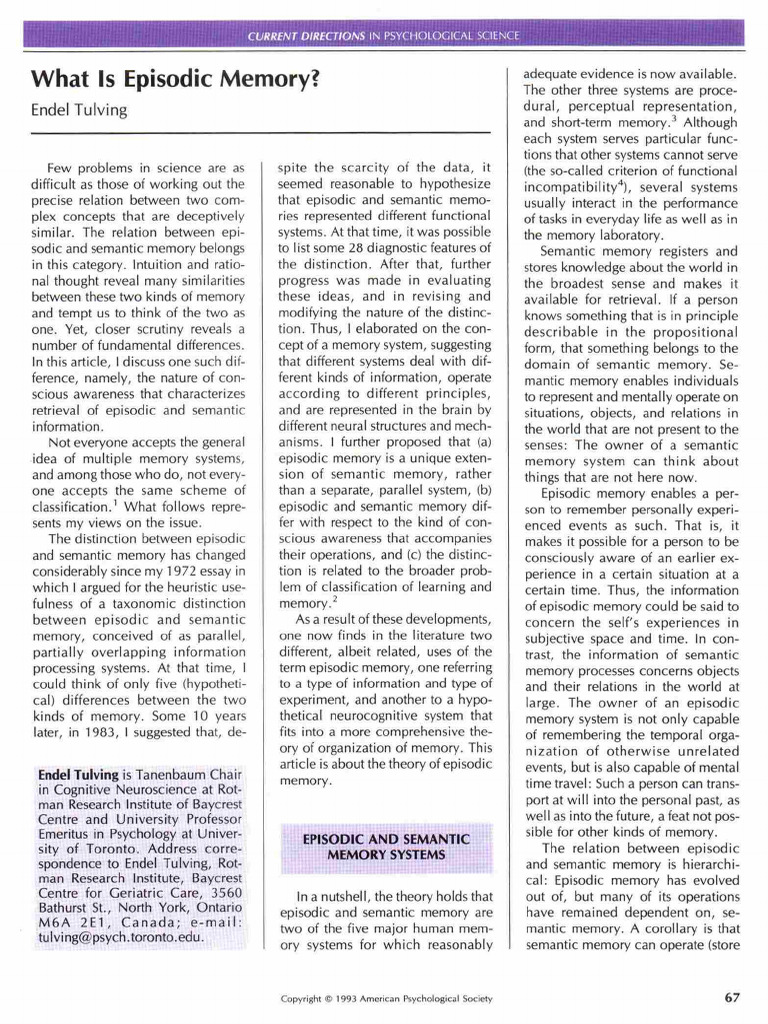 What Is Episodic Memory Forensics