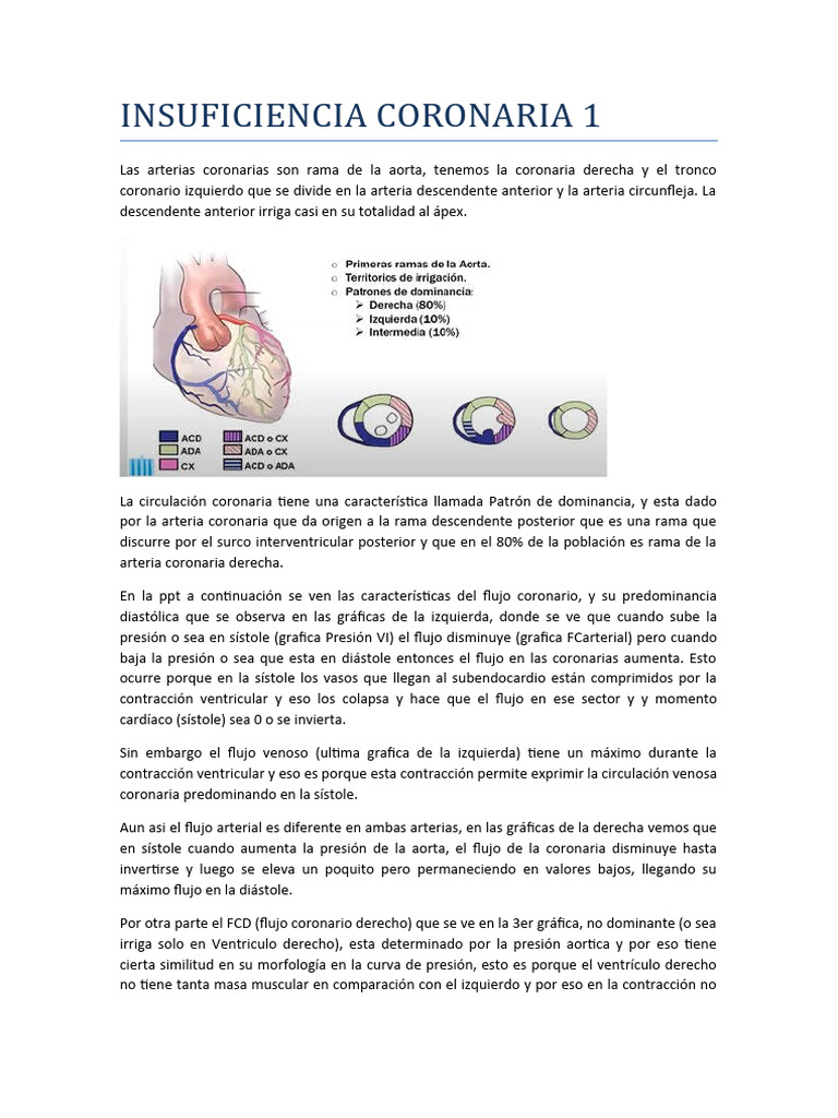 Insuficiencia Coronaria | PDF | Infarto de miocardio | Isquemia