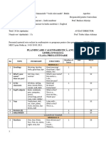 Planificare Calendaristică Anuală Limba Engleză Clasa Pregătitoare