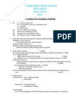 231-2 Biology Pp2 Marking Scheme