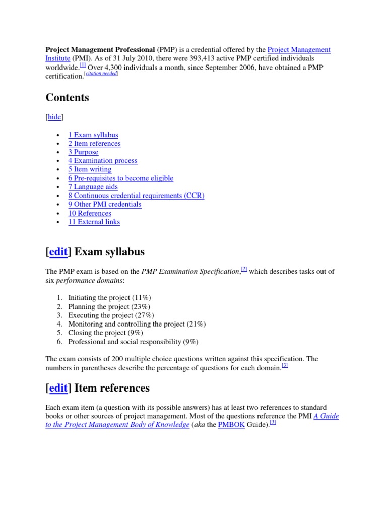 PMP Certification Overview and Exam Guide | PDF | Project Management ...