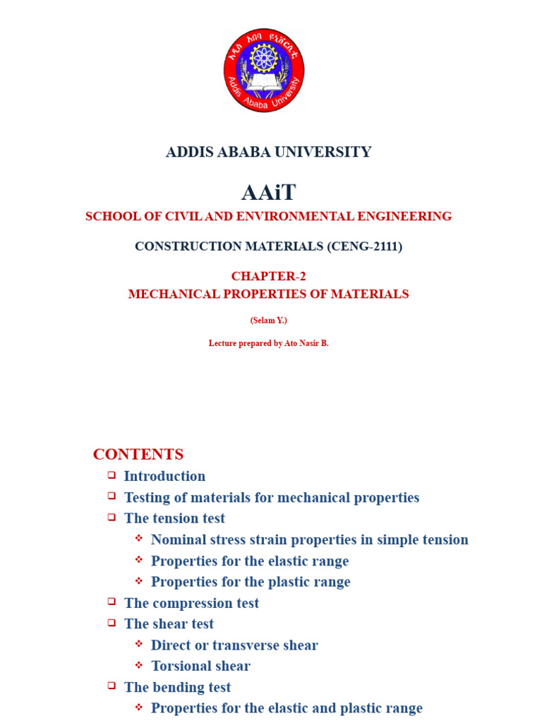 Mechanical Properties of Materials | PDF | Deformation (Engineering ...