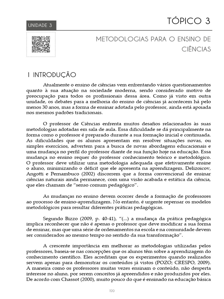 Metodologias Inovadoras no Ensino de Ciências | PDF | Aprendizado | Science