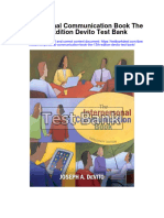 Interpersonal Communication Book The 13th Edition Devito Test Bank