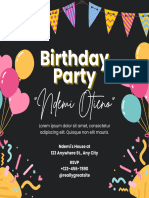 Black Simple Birthday Invitation Instagram Post