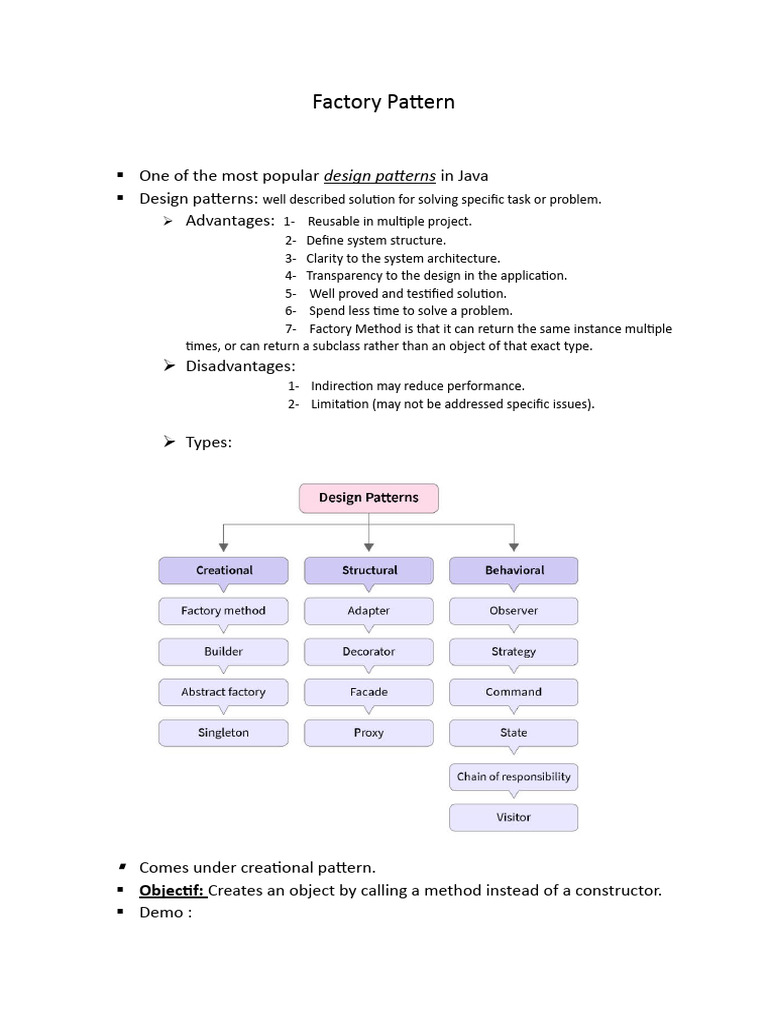 Factory Pattern | PDF | Method (Computer Programming) | Class (Computer ...