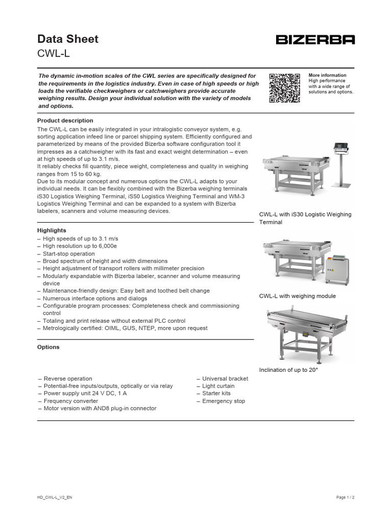 Datasheet CWL L en | PDF | Logistics | Image Scanner