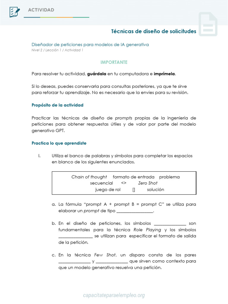 Diseño de Prompts para IA Generativa | PDF | Inteligencia artificial ...