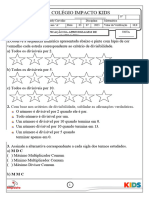 Verificação de Matemática 5º Ano