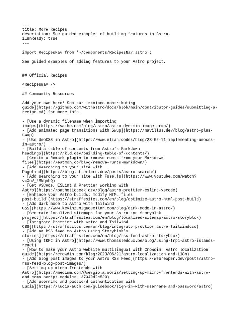 Astro Feature Building Guide | PDF | Software Development | Internet