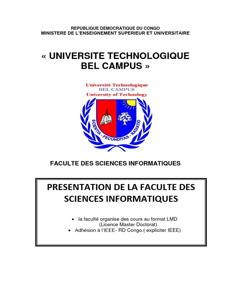 Présentation de la Faculté d'Informatique | PDF | Informatique ...