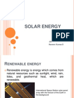 Solar Energy: - BY Naveen Kumar.S