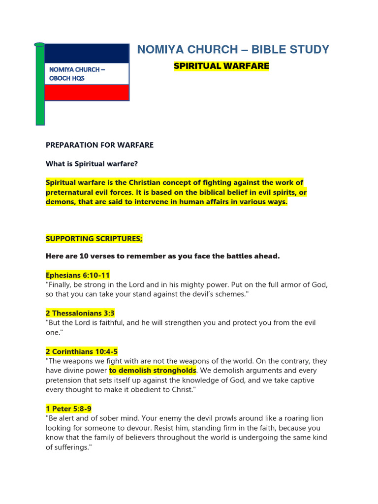 Spiritual Warfare Bible Study Guide | PDF | Satan | Spiritual Warfare