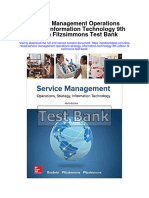 Service Management Operations Strategy Information Technology 9th Edition Fitzsimmons Test Bank