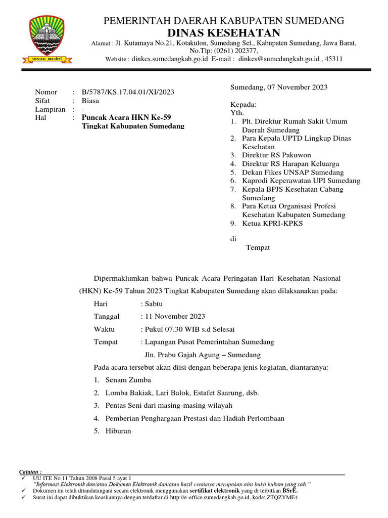 HKN Undangan Acara Puncak | PDF