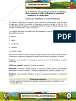 Evidencia Mapa Conceptual Identificar Los Aportes Nutricionales Del Alimento en El Desarrollo Bovino