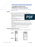 Service Addendum: Effect of The SATA DVD Drive On Service Procedures