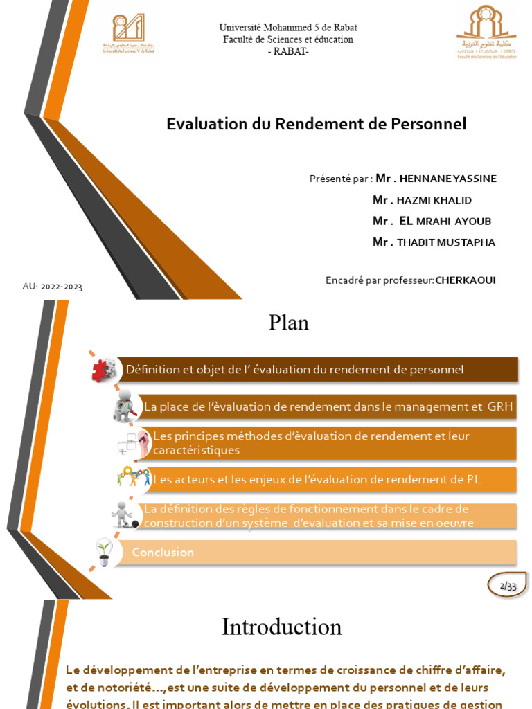 Evaluation Du Rendement de Personnel | PDF | Gestion des ressources ...